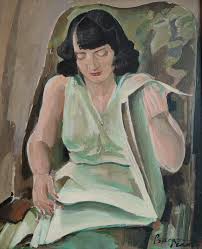 ▷ Jeune femme à la lecture by Percival Pernet, 1957 | Oil ...