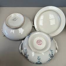 Mini Stack of 2 Antique French Ironstone Transferware ...