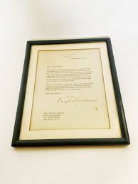 1956 Dwight Eisenhower signed White House letter to opera ...