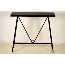 Trapèze' Blackened Steel and Goatskin Console by Design ...