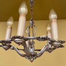 Antique Art Deco 5-light Chandelier 1920s by Riddle - Etsy