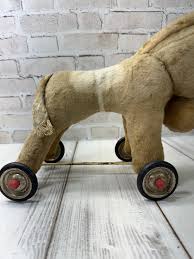 Buy Vintage Donkey on Wheels- French Toy- Plush Animal ...