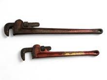 Sold at Auction: (2) Large Pipe Wrenches