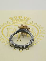 Red Garnet Gold and Silver Rococo Ring Naturalistic Hand Made. - Etsy