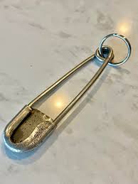 Navajo Old Pawn Safety Pin Key-Tag in Sterling Silver | Chairish