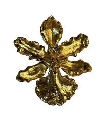 Exquisite Vintage 22K Gold GP Iris Flower Brooch Pin | eBay
