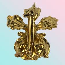 Vintage Gold Plated Orchid | 22 Carat | Convertible Brooch ...