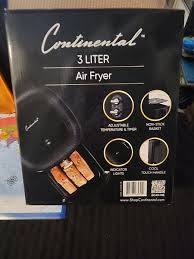 CONTINENTAL 18K 3 Liter Air Fryer Adjustable Temp & Time Non ...
