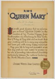 Lot - 'MAIDEN VOYAGE OF THE QUEEN MARY'
