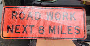 Road Work Next 8 Mile Ahead Real Highway Street Sign Large 2x5 Ft | #1866386042