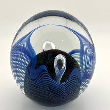 Signed Robert Eickholt Eyes Blue Feather Pulled Hand-Blown ...