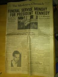 Vintage Muskegon Chronicle Newspaper JFK Nov 23 1963 Michigan Kennedy | eBay