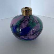 Vintage Art Glass Perfume Bottle/purple Teal Cobalt Blue ...