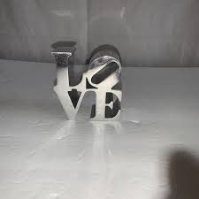 Vintage 70's Robert Indiana LOVE Sculpture Silver Metal ...