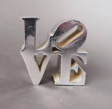 Lot - After Robert Indiana, 'Love' Metal Paperweight, H: 3 1 ...