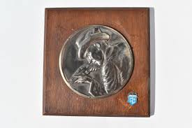 ANTIQUE SILVERPLATED PLAQUE DEPICTING A SHARPSHOOTER MADE IN RUSSELSHEIM GERMANY | eBay