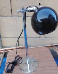 Adjustable Atomic Black Chrome Globe Round Table Lamp - MCM T56 | eBay