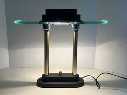 Vintage Robert Sonneman Desk Lamp-Glass & Metal-Solid-with ...
