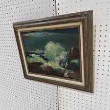 1970s Vintage Seascape Oil Painting on Canvas ~ Framed ...