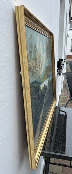 Impressionist Idyllic Lake Landscape Oil Painting Antique ...