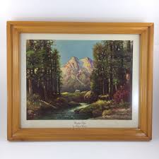 Robert Wood Art Lithograph Majestic Peaks Landscape Wood ...