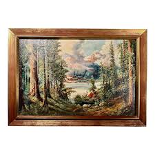 1932 Original Oil on Board Forest Landscape Painting Framed ...