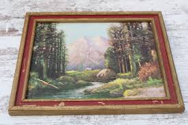 vintage Rocky Mountains peaceful woodland landscape print ...