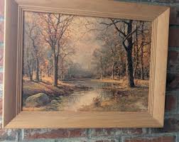Vintage Robert Wood "october Morn" Lithograph Print in Wood ...