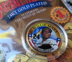 WILLIE MAYS 24KT Gold Plated Quarter COA + 1982 Topps Giants HOF RIP 6/18/24 $$ | eBay