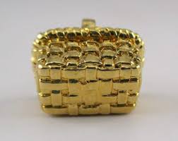 GATHERING BASKET, Charm, 14k Gold Vermeil, Sterling Silver ...