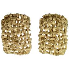 Woven Wire Net Earrings by Actv. For Sale at Ruby Lane