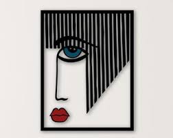 Metal Face Wall Art: Minimalist Geometric Portrait With ...