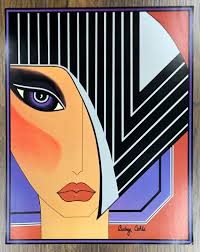 Audrey Cohle Art Deco Print Women Face | eBay