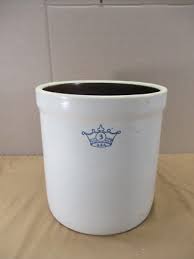 Antique 3 Gallon Stoneware Pottery Butter Dairy Crock Blue Crown | eBay