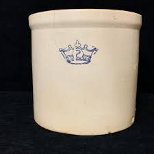 Vintage Crown Stoneware Two-Gallon Crock by Robinson Ransbottom (K-HS) | EstateSales.org