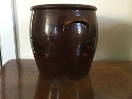 Antique Brown Glazed Crock 19th century Heavy & Tall Planter ...