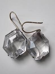 Vintage USSR Earrings Natural Stone Rock Crystal Gemstone ...