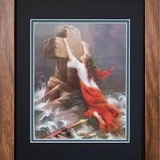 Rock of Ages Trust in God Woman in Storm, Clinging to Cross, Christian Custom Framed Print - Etsy Singapore
