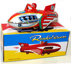 Rocket Racer Space Ship Tin with Engine Sound Friction Power ...