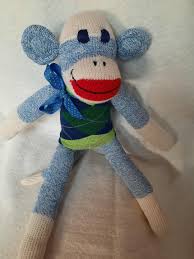 Blue Denim Classic Red Heel Sock Monkey Boy Doll in Argyle ...