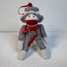 Vintage Style Sock Monkey Plush Toy 5.5" | Mercari