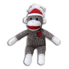Plush Brown Sock Monkey with Red Heart – THE CHRISTMAS RANCH