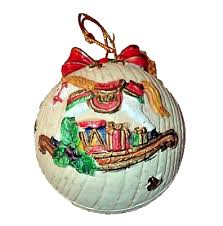 RARE VINTAGE 3D CHRISTMAS BALL ORNAMENT ~ ROCKING HORSE ...