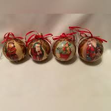 Holiday | Vintage Set Of 4 Victorian Old World Paper Mache ...