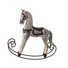 ifundom Einzigartige Schaukeldekoration Aus Holz Spielzeugpferd Holzornament Grau Für Jungen Und Mädchen Erwachsene: Amazon.de: Spielzeug