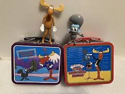 ROCKY AND BULLWINKLE MINI TIN LUNCHBOX Plus Action Figures. 1997 | eBay