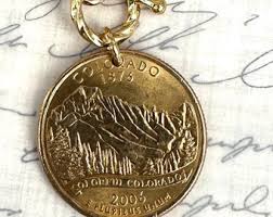 2006 Colorado State Quarter Coin Necklace Pendant. 24K Gold ...