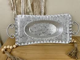 Vintage Hammered Aluminum Tray with Fruit Details – Hanna Banana Creations