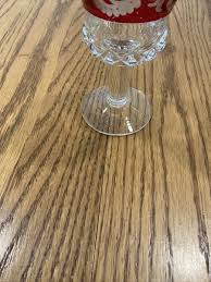 EGERMANN Bohemian Ruby Glass Cut to Clear Etched Bowl & 2 ...