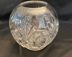 EAPG Crystal Glass Co. Crescent & Fan Bowl / Ball Vase - Etsy